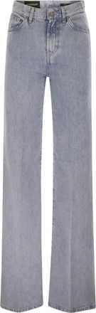 Dondup Womens Amber - Wide-leg Jeans - Light Grey Lyocell - Size 25 (Waist)