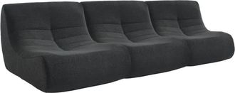 Sweeek Sof&aacute; modular en borreguito texturizado, 3 plazas, negro