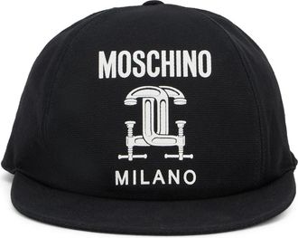 Moschino Pet met Klep en Logo - Dames - Petten - Zwart - S - Katoen - Accessoires