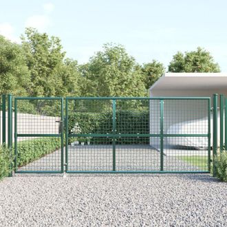vidaXL Vidaxl Puerta De Malla De Jard&iacute;n Acero Galvanizado Verde 350x175 Cm