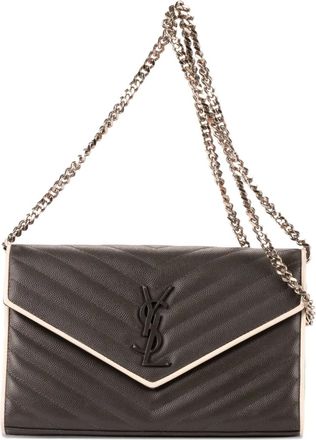Saint Laurent Borsa a spalla in pelle - Grigio