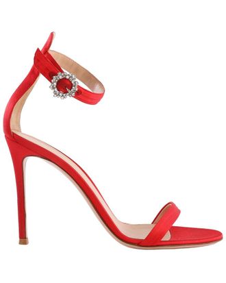 Gianvito Rossi Womens Satin Portofino 100 Crystal-Embellished Sandal (Authentic Pre-Loved)