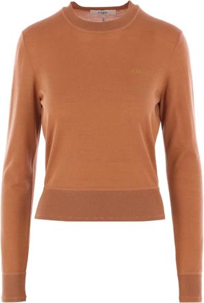 Chloé Top con ricamo - Marrone