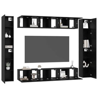 Berkfield Home TV Cabinet with Shelf 10 pcs Black oak Medium 30.5 x 30 x 90 cm