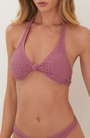 Vix Solid Alanna Knot Triangle Bikini Top in Pink at Nordstrom Rack, Size X-Large