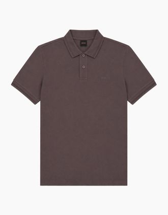 HUGO BOSS Mens Boss Pe Interlock Relaxed Fit Polo - Brown - Size: 40