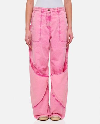 The Attico Pink Denim Baggy Trousers