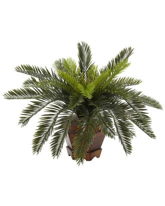 Nearly Natural Cycas with Hexagon Vase Silk Plant