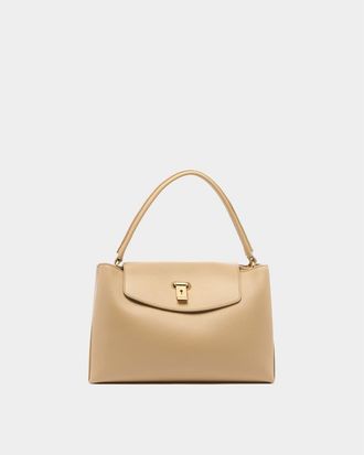 Bally Lock Me Top Handle Bag In Leather in Natural at Nordstrom