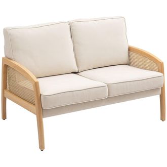 HOMCOM Sof&aacute; dos plazas 123x75x88 cm beige