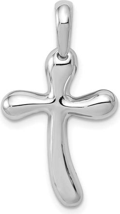 Diamond2Deal 14k White Gold Freeform Cross Pendant