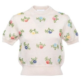 Paco Rabanne Maglione con ricamo di perline - - Knitwear - Donna - Beige - S