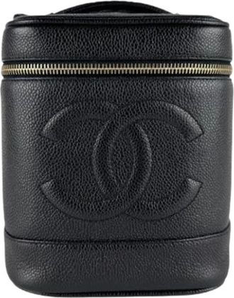Chanel Pre-owned Handbags, female, Black, Size: ONE SIZE Pre-owned Vintage Vanity Bag
