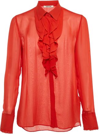Roberto Cavalli Blouse met ruches - Rood