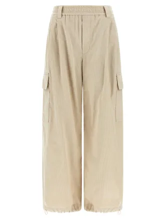 Brunello Cucinelli Beige Cotton Cargo Womens Pants