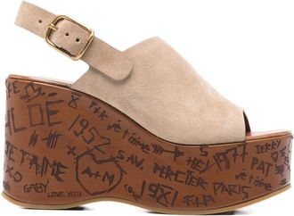 Chlo&eacute; Maxime Wedge Sandals-Donna