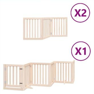 vidaXL Puerta Para Perros Plegable 12 Paneles Madera De &Aacute;lamo 600 Cm Vidaxl