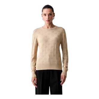 A|X Armani Exchange Truien & Vesten, Dames, Beige, L, Katoen, Trui met ronde hals
