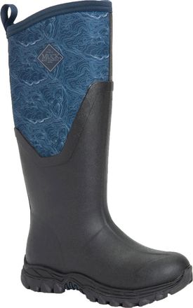 The Original Muck Boot Company Womens Arctic Sport II Tall Fleece Lined Waterproof Pull on Boot, Navy, 6