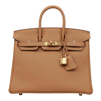 Herm&egrave;s Herm&egrave;s Birkin 25cm Togo Biscuit Gold Hardware