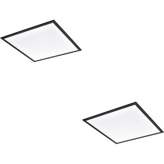 Loops 2 PACK Stylish Black LED Square Ceiling Light for Indoor Home D&eacute;cor