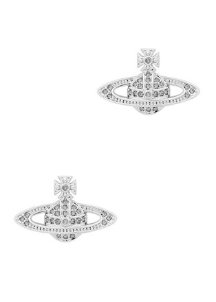 Vivienne Westwood Mini Bas Relief Stud Orb Earrings, Earrings, Silver - One Size
