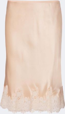 D&ocirc;en D&ocirc;en Elowette lace-trimmed silk satin slip skirt