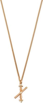 Emanuele Bicocchi X letter-pendant chain necklace - unisex - 24kt Gold Plated Sterling Silver - One Size