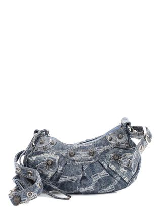 Balenciaga Le Cagole Giant Studs Shoulder Bag BB Denim XS hobo bag - Blauw