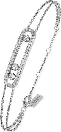 Messika Baby Pav&eacute; Move Two-Strand Diamond Bracelet in White Gold at Nordstrom
