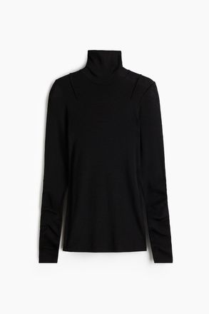 H&M Shirt aus Merinowolle mit Turtleneck - Schwarz