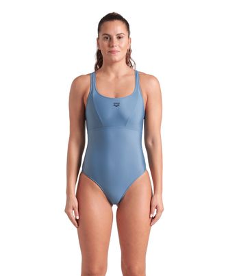 Arena Badeanzug ARENA WOMENS ARENA SOLID SWIMSUIT CONTROL PRO BACK B, Damen, Gr. 40, N-Gr, grau (stone grau), Obermaterial: 82% Polyamid, 18% Elasthan, Bade