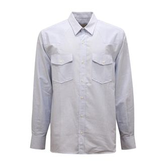 Amaranto B6D0067 Camicia Gestreepte Overhemd - Heren - Casual Overhemden - Blauw - L - Overhemden