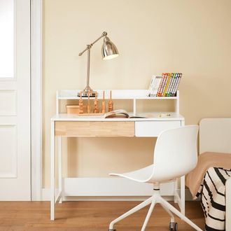 SoBuy Childrens Study Desk - 2 Drawers & Shelf White