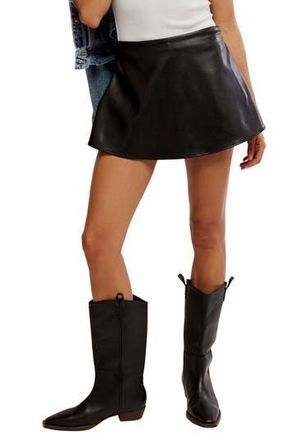 Free People Paradise Found Faux Leather Miniskort in Black at Nordstrom Rack, Size Small