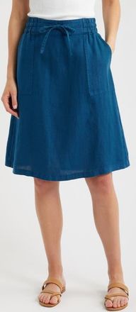 Seasalt Cornwall Pepper Moth Linen Skirt in Ocean Drift at Nordstrom, Size 4