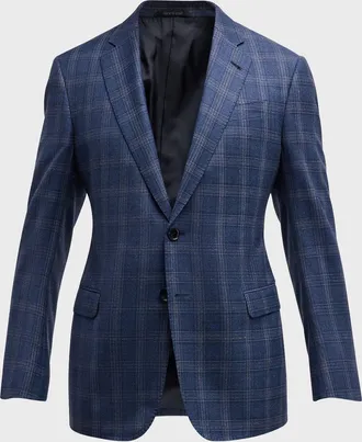 Giorgio Armani Men & apos;s Plaid Wool-Cashmere Sport Coat