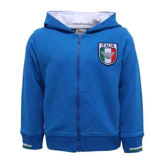 Armani Felpa Full Zip Cotton Sweatshirt - male - Armani - Kids Sweatshirts - Blue - 4 Y - Kids