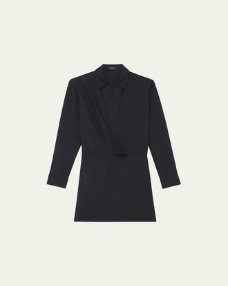 Theory Wrap Mini Shirtdress
