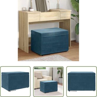 vidaXL Sedia in velluto - Pouf Blu 61 x 41 x 40 cm Velluto e Legno Ingegnerizzato