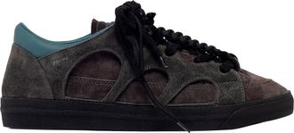 Santha Gray Love Park Low-Top Suede Sneakers