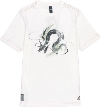 adidas Series WJ T GFX Printing Training Sports Short Sleeve White GP0917