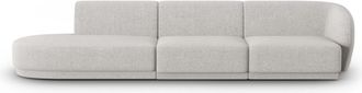 CXL by Christian Lacroix Sofá modular izquierdo 4 plazas de tejido chenilla plata jaspeada