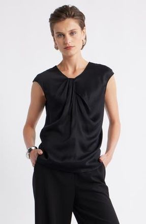 Nordstrom Twist Front Satin Top in Black at Nordstrom Rack, Size Small