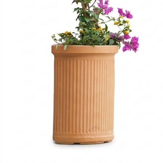 Monacis Jarr&oacute;n Semicircular Decorativo Cl&aacute;sico Tradicional De 41x24 Cm Y 50 Cm De Alto, En Pol&iacute;mero Impruneta Resistente, Ideal Para Plantas En Jardines