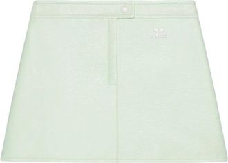 Courr&egrave;ges Vinyle Reedition Rok - Dames - Korte rokken - Groen - XS - Katoen - Rokken