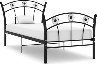 vidaXL Estructura De Cama Sin Colch&oacute;n Metal Negro 90x200 Cm Vidaxl