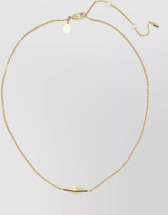 Jimmy Choo London diamond necklace adjustable chain geometric pendant