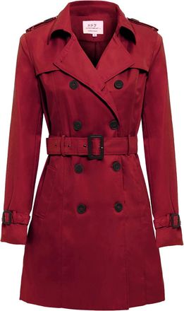 SS7 Womens Trench Coat Ladies Mac Jacket Red