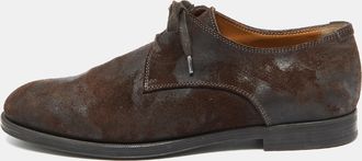 Jimmy Choo London Dark Brown Suede Lace Up Derby